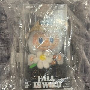 Fall in Wild Plush Doll Pendant - White and Brown